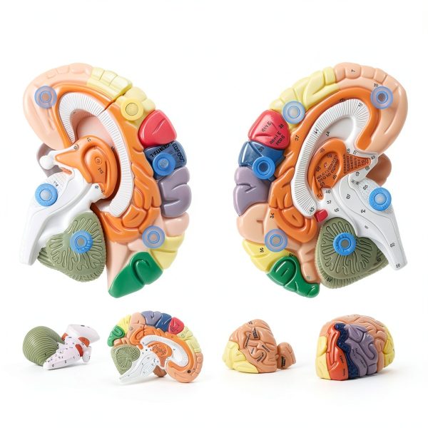 2X Life-Size Brain Model HYTRDFS Anatomical Model with Color Labels-2