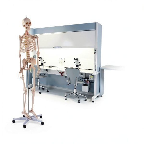 Life Size Human Skeleton 70.8in GOFLAME Model with Rolling Stand-1