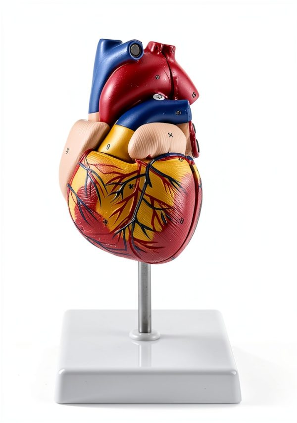 Heart Anatomical Model 2‑Piece PVC Educational Set by QWORK Red-2