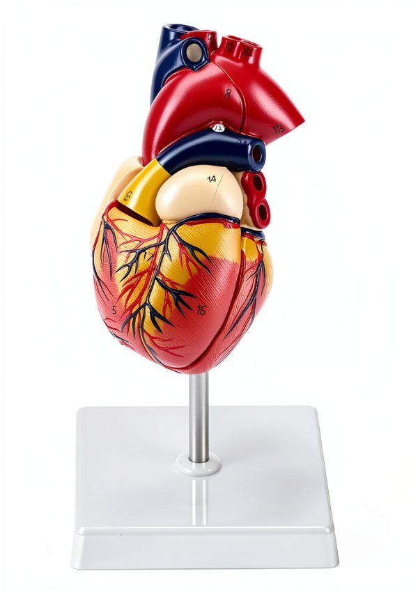 QWORK PVC Heart Anatomical Model 2‑Part Magnetic Mount Life‑Size Kit-2