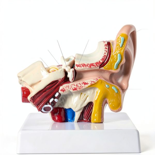 Zerduomoxing 1.5x Human Ear Anatomy Model PVC Washable with Base by-4