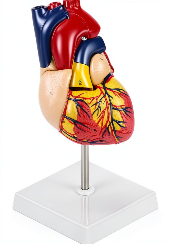 QWORK PVC Heart Anatomical Model 2‑Part Magnetic Mount Life‑Size Kit-0