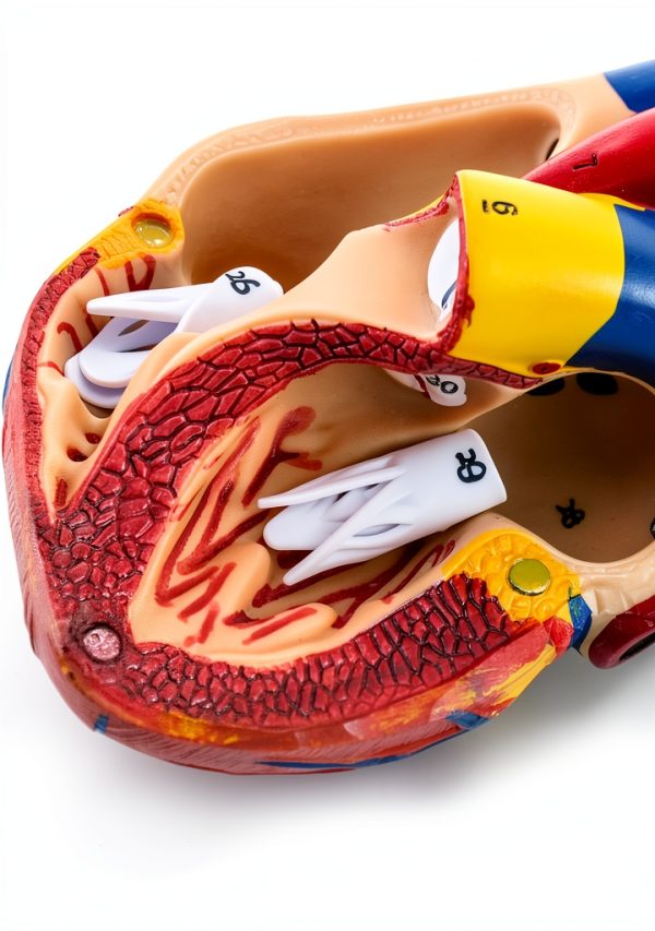 Heart Anatomical Model 2‑Piece PVC Educational Set by QWORK Red-5