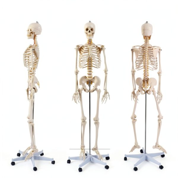 Life Size Human Skeleton 70.8in GOFLAME Model with Rolling Stand-6
