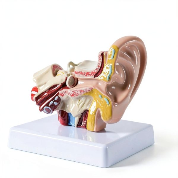Zerduomoxing 1.5x Human Ear Anatomy Model PVC Washable with Base by-5