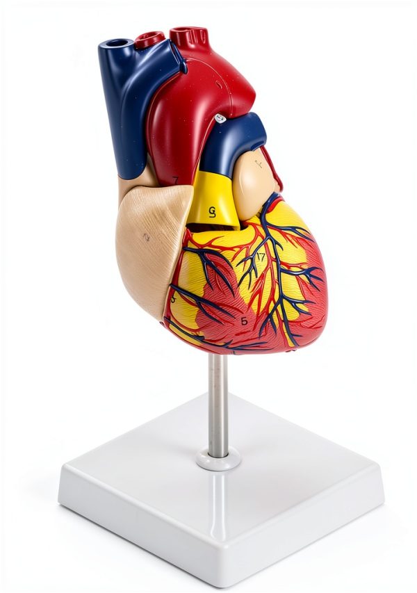 QWORK PVC Heart Anatomical Model 2‑Part Magnetic Mount Life‑Size Kit-5
