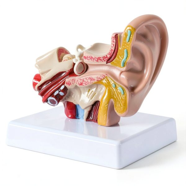 Zerduomoxing 1.5x Human Ear Anatomy Model PVC Washable with Base by-0