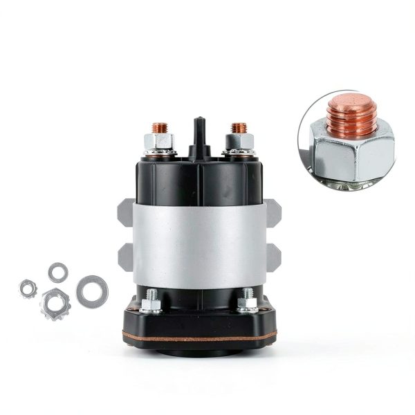 Compatible with OEM TROMBETTA Solenoid 114-2411-020, 24 Volt 225 Amp Continuous Duty, 600 Amp Inrush, 4 Terminal, Heavy Duty Solenoid Relay Switch-3